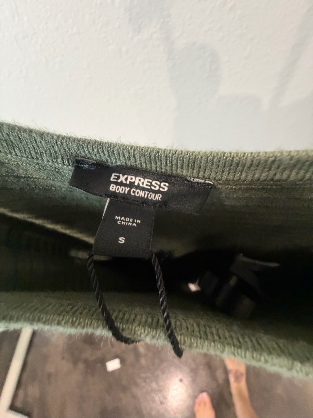 Olive Green Ribbed Knit Midi Slip Dress - Picture 4 of 4